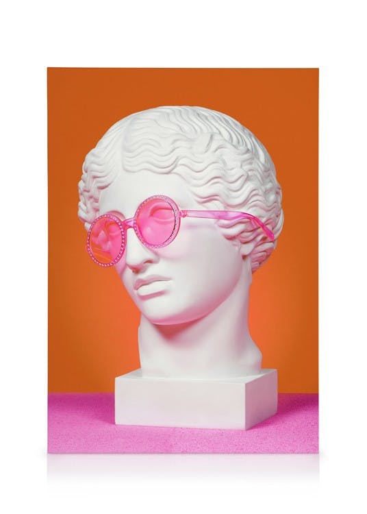 Canvas Prints Greek God in Glasses Canvas print (30x40 cm - Black Frame)