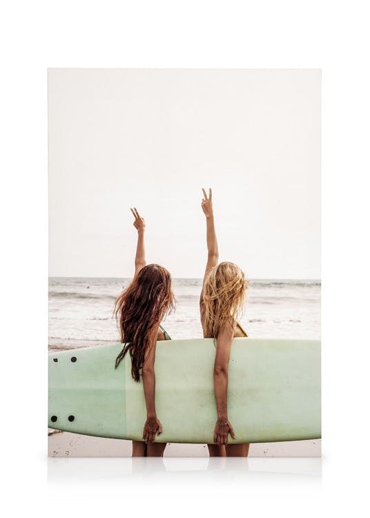 Surfer Girls Canvas (50x70 cm - Fotokaders Eiken)