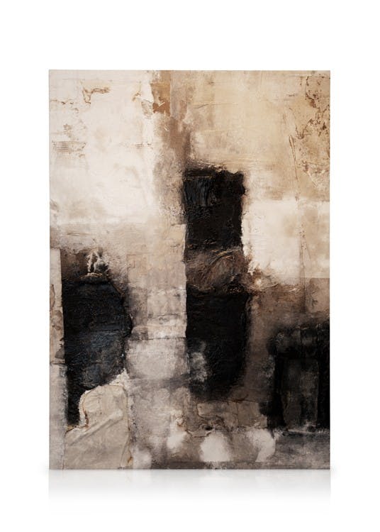 Canvas Prints Beige Art Canvas print (30x40 cm - Oak Frame)