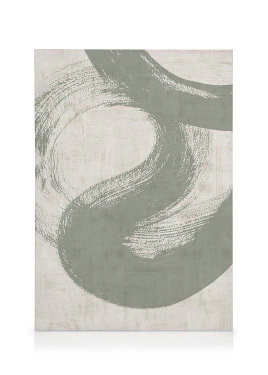 Green Abstraction No1 Tableau sur toile (30x40 cm - Cadre noir) - Art abstrait