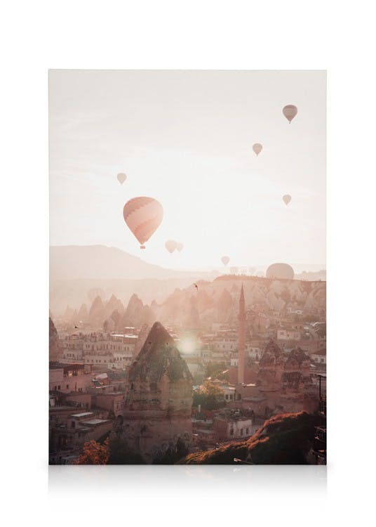 Canvas Schilderijen Air Balloons In Cappadocia Canvas (30x40 cm - Fotolijst Zwart)