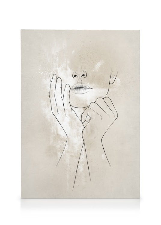 Female Shape No2 Toile (30x40 cm - Cadre de chêne) - Art