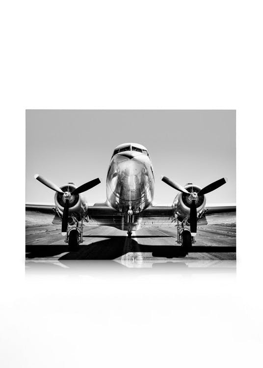 Canvas Prints Vintage Airplane Canvas print (50x70 cm - Oak Frame)