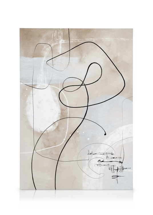 Soft Abstract Lines No1 Canvas Beige abstracts