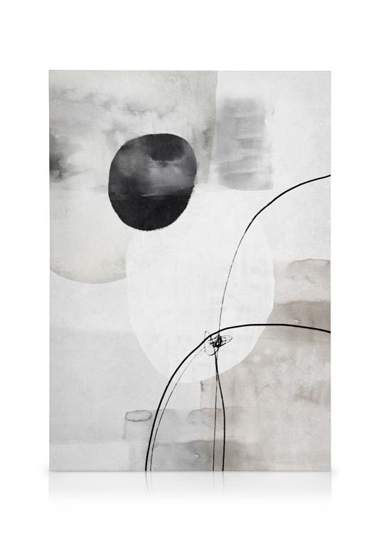 Canvas Schilderijen Painted Monochrome Shapes No2 Canvas (30x40 cm)