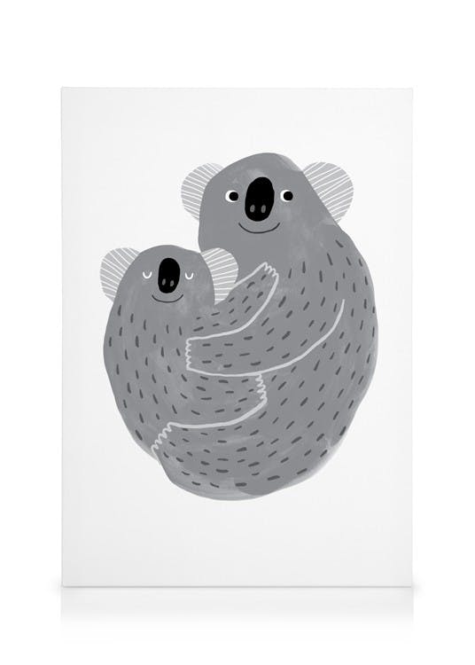 Canvas Schilderijen Koala Hug Canvas (50x70 cm)