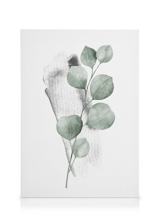 Watercolor Leaves No3 Toile (50x70 cm - Cadre de chêne) - Plantes vertes