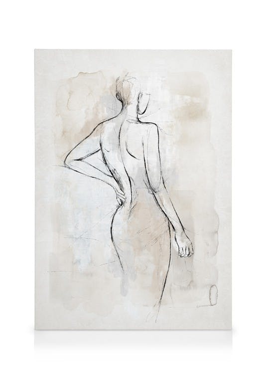 Canvas Prints Abstract Body Sketch No2 Canvas print (30x40 cm - Black Frame)