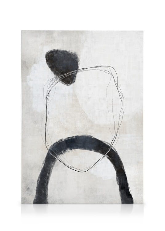 Canvas Prints Painted Abstract No2 Canvas print (50x70 cm - Black Frame)