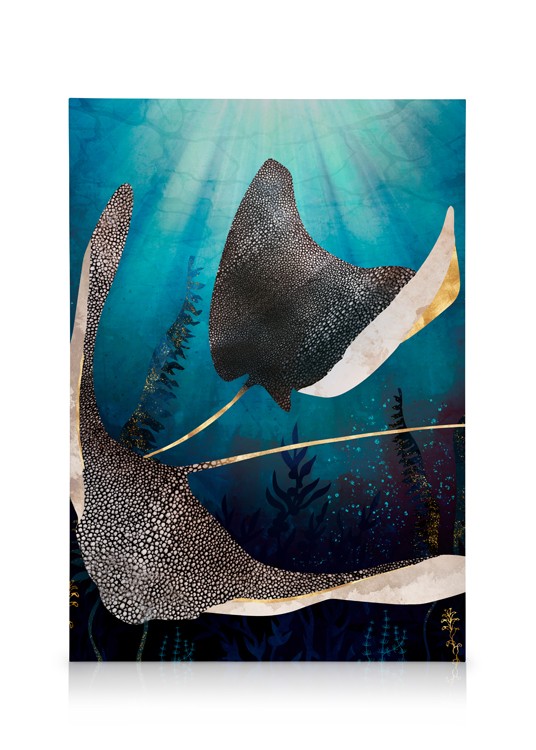 Metallic Stingray Canvas - Graphical stingrays - desenio.co.uk