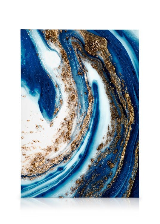 Blue and Gold Swirl No1 Obraz na plátne (50x70 cm)