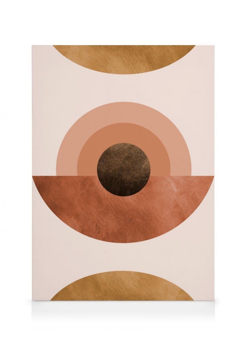 Canvas Schilderijen Abstract Terracotta Canvas (70x100 cm - Fotolijst Eiken)