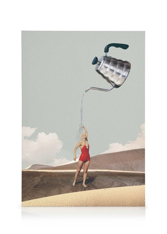 Canvas Schilderijen Maarten Leon - Stay Hydrated Canvas (50x70 cm - Fotolijst Eiken)