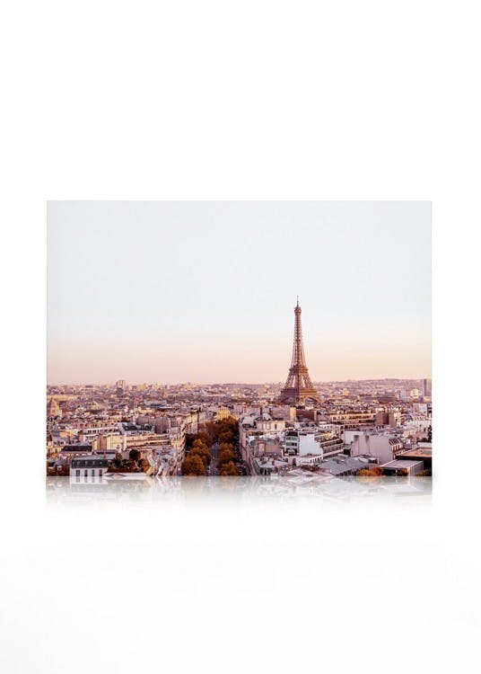 Canvas Schilderijen Paris Dawn Canvas (30x40 cm - Fotolijst Eiken)