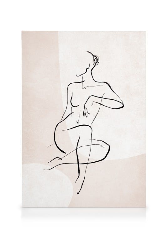 Canvas Schilderijen Female Sketch Forms No2 Canvas (50x70 cm)