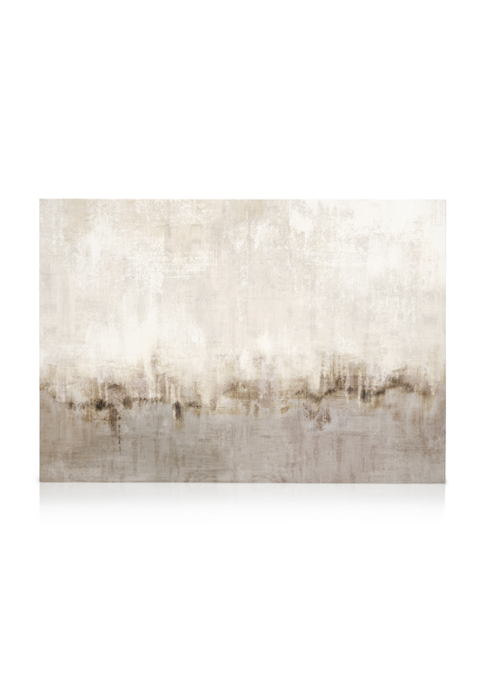 Abstract Schilderij - Beige Zwart Rustig en Modern van Joriali Abstract