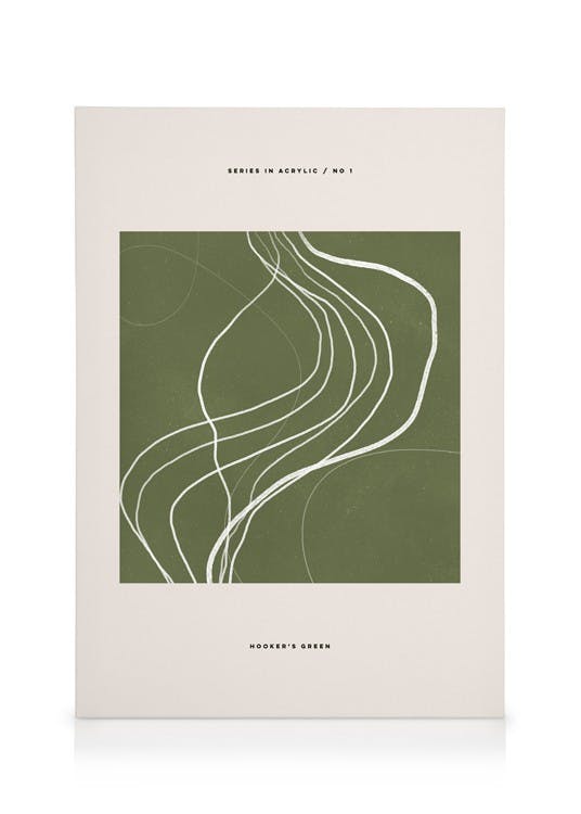 Hooker’s Green tableau sur toile (50x70 cm - Cadre de chêne) - Art abstrait