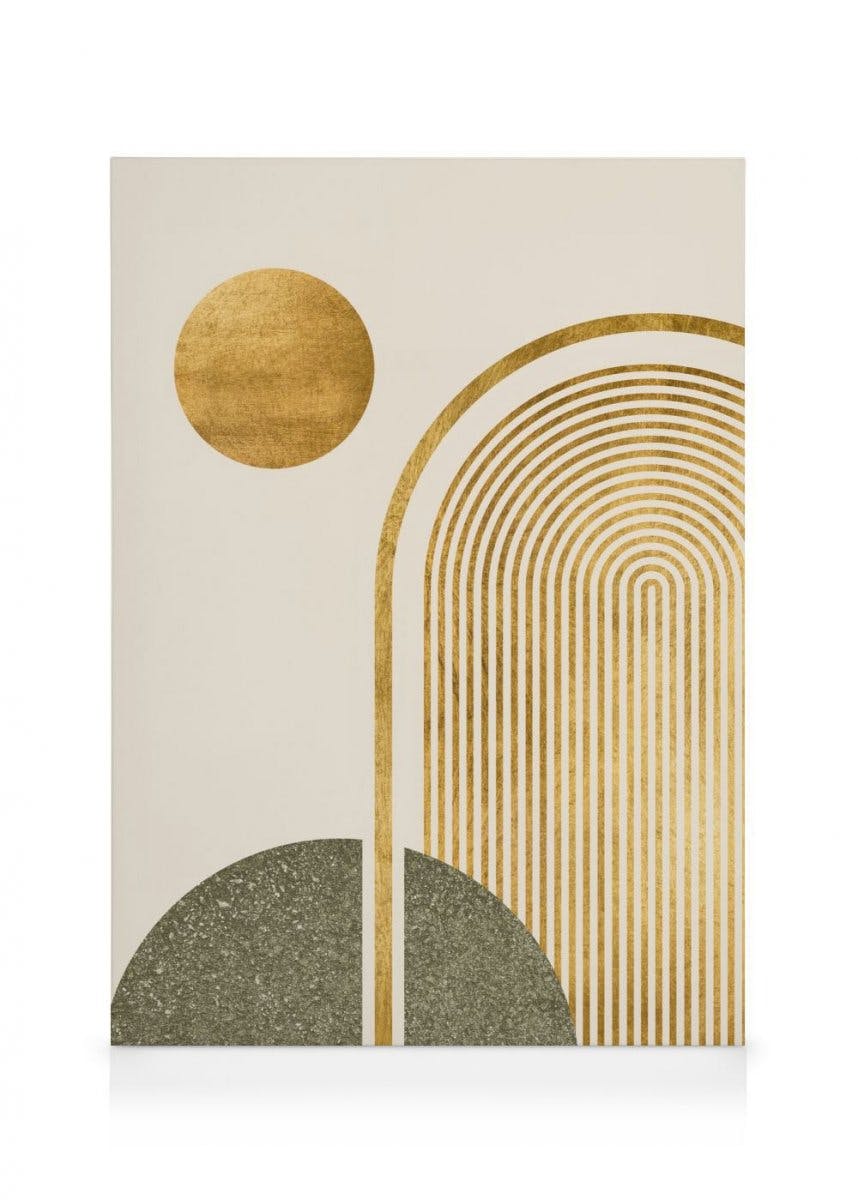 Canvastavlor Green & Gold No1 Canvastavla (30x40 cm - Svart ram)
