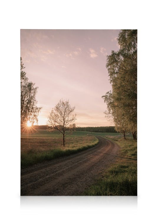 Canvas Prints Sunset Road Canvas print (30x40 cm - Black Frame)