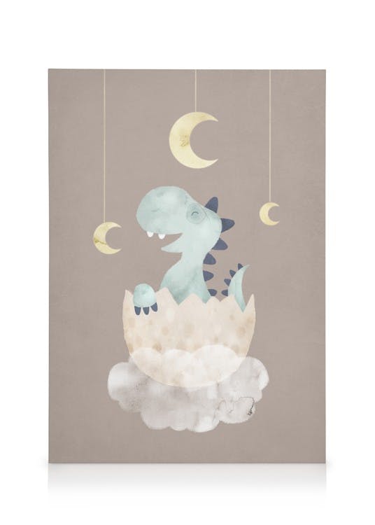 Canvastavlor Baby Dinosaur No2 Canvastavla (30x40 cm - Svart ram)