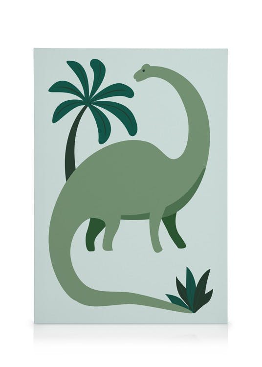 Canvas Prints Green Dinosaur Canvas print (50x70 cm - Black Frame)