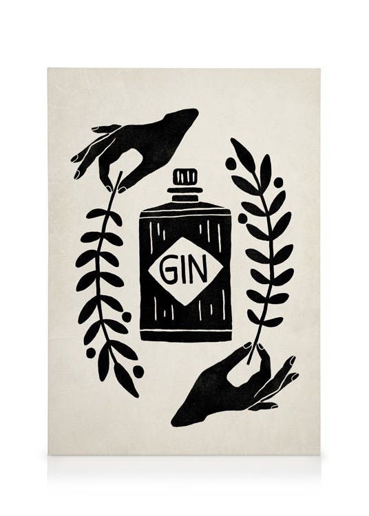 Canvastavlor Let the Fun Be Gin Canvastavla (30x40 cm - Svart ram)