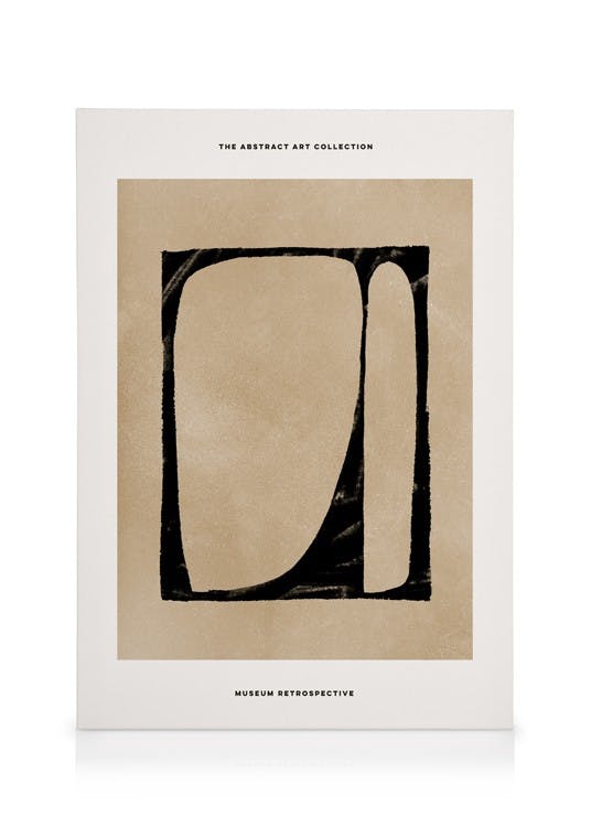 Canvas Prints Black and Beige Canvas print (30x40 cm - Oak Frame)