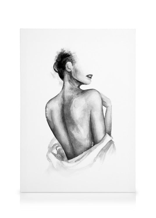 Almost Nude Watercolor Stampa su Tela (50x70 cm)-Stampe su tela