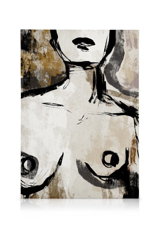 Figurative Woman Toile (50x70 cm - Cadre de chêne) - Toiles