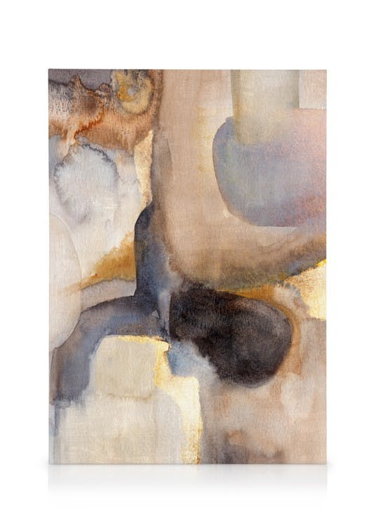 Canvas Schilderijen Golden Watercolor No1 Canvas (30x40 cm - Fotolijst Eiken)