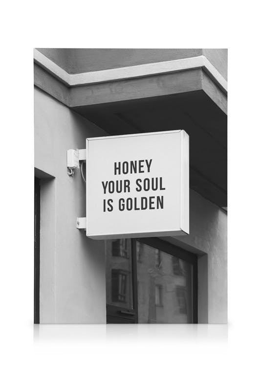 Golden Soul Sign Lienzo (70x100 cm - Marco de negro)