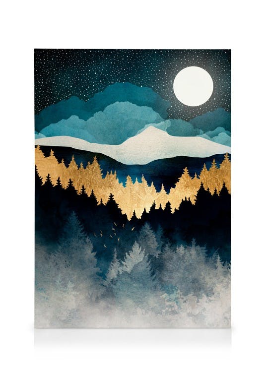 Canvas Prints SpaceFrog Designs - Indigo Night Canvas print (30x40 cm - Oak Frame)