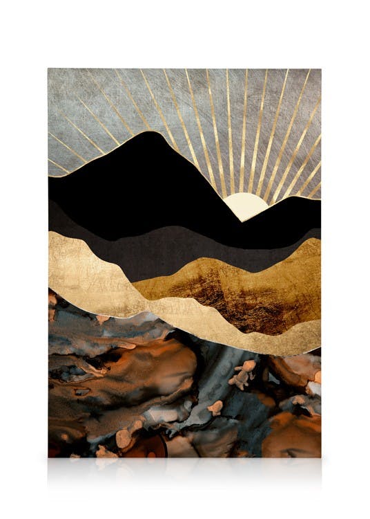 Canvas Prints SpaceFrog Designs - Copper And Gold Mountains Canvas print (30x40 cm)