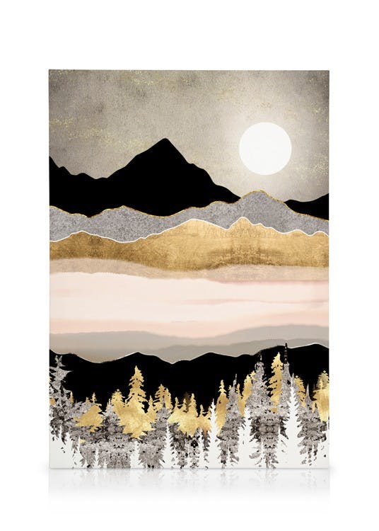 Canvas Prints SpaceFrog Designs - Winter Moon Canvas print (30x40 cm - Oak Frame)