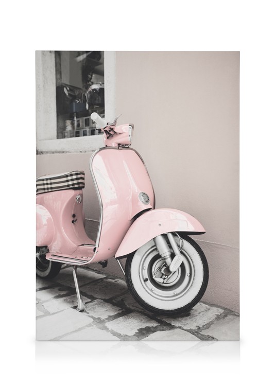 Pink Scooter Stampa su tela - Scooter vintage 