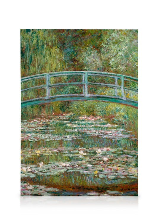 Canvas Prints Monet - Bridge over a Pond of Water Lilies Canvas print (50x70 cm - Oak Frame)