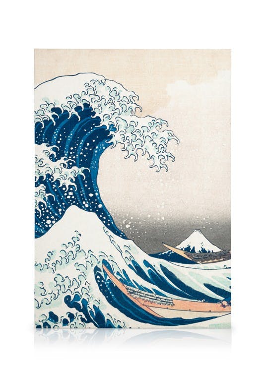 Canvas Prints Hokusai - The Great Wave Canvas print (50x70 cm - Oak Frame)