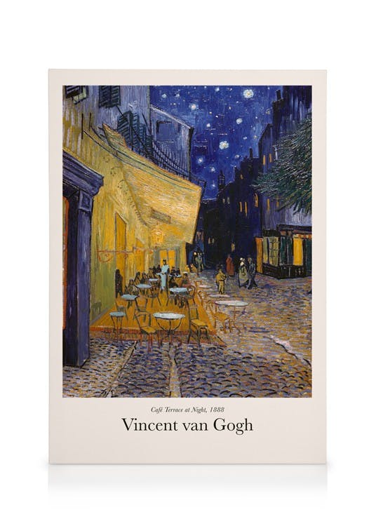 Canvas Prints Van Gogh - Café Terrace at Night Canvas print (50x70 cm - Oak Frame)