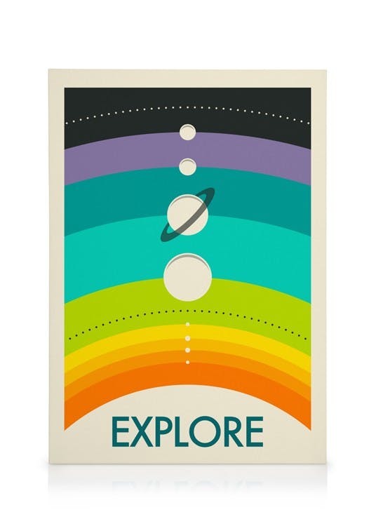 Canvas Schilderijen Jazzberry Blue - Rainbow Solar System Canvas (30x40 cm)