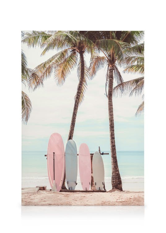 Canvas Schilderijen Surfboards Canvas (50x70 cm - Fotolijst Zwart)