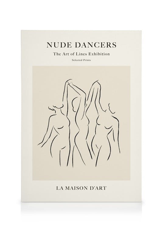 Canvas Prints Nude Dancers No2 Canvas print (30x40 cm - Oak Frame)