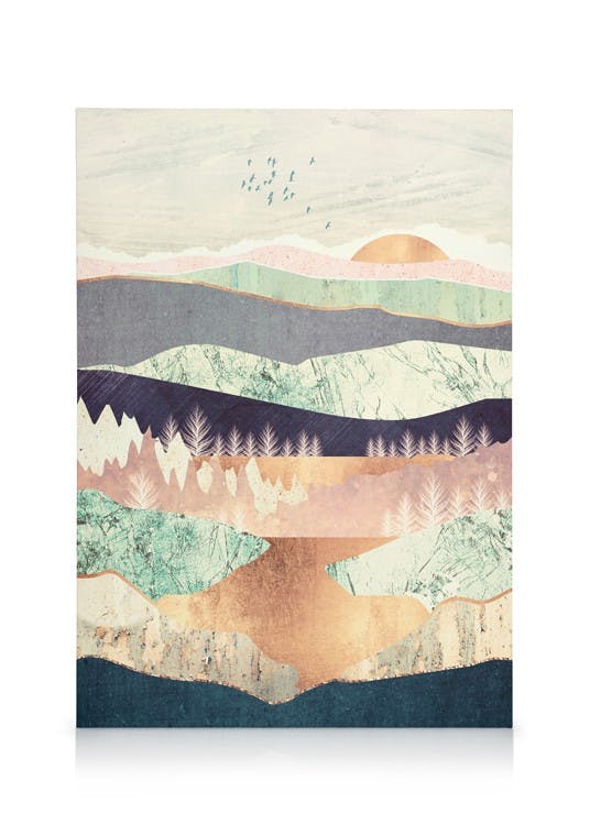 Canvas Prints SpaceFrog Designs - Golden Spring Reflection Canvas print (50x70 cm - Oak Frame)