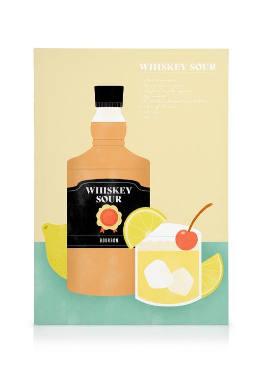 Canvas Prints Whiskey Sour Illustration Canvas print (50x70 cm)
