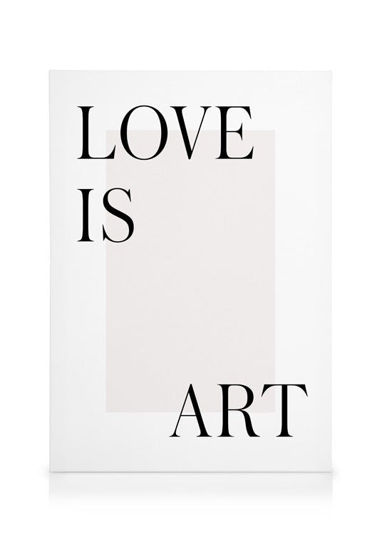 Canvas Prints Love is Art Canvas print (50x70 cm - Black Frame)