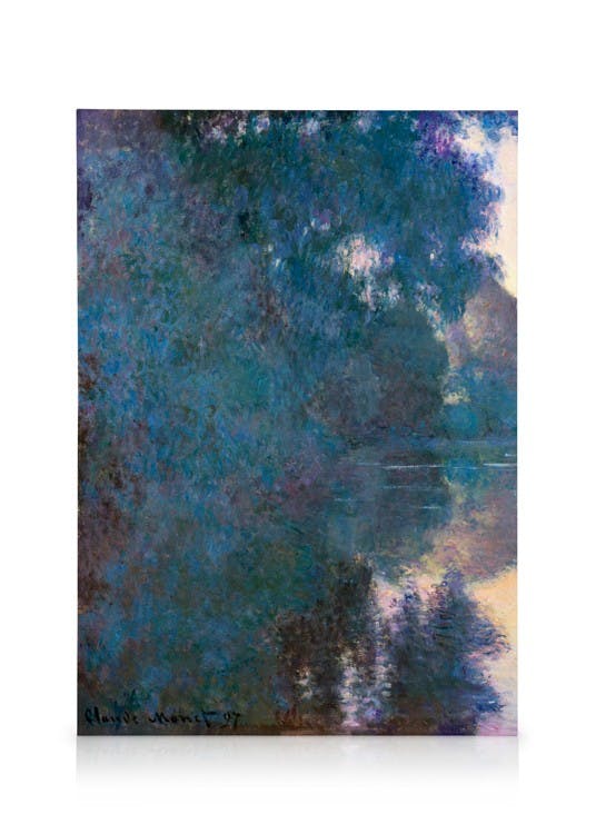 Monet - Morning on the Seine near Giverny Tableau sur toile (30x40 cm - Cadre de chêne) - Toiles