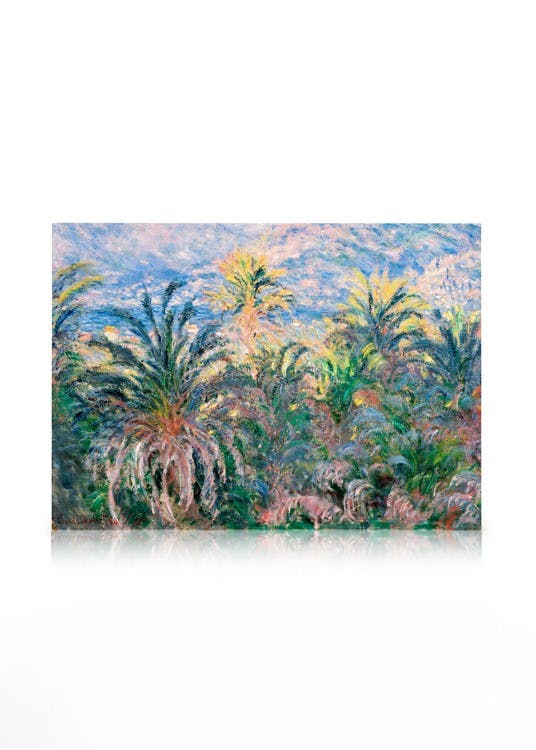 Canvas Prints Monet - Palm Trees at Bordighera Canvas print (30x40 cm - Black Frame)