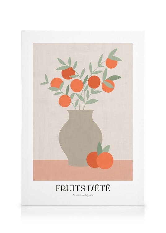 Fruits d'été No1 Stampa su Tela (50x70 cm - Cornice in nero)- Illustrazioni