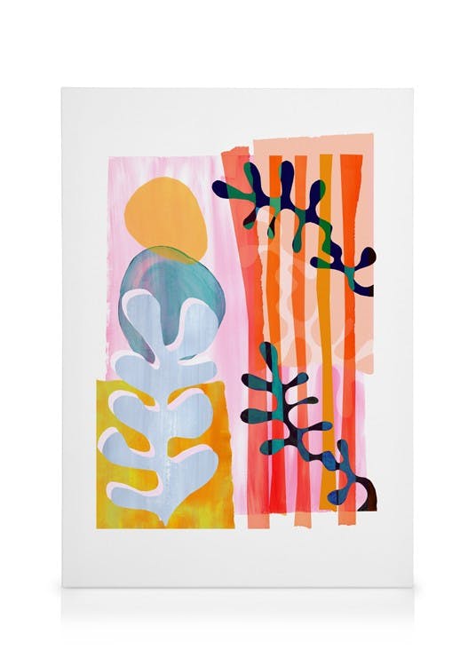 Obrazy na płótnie Colourful Abstract Seaweed Leaf Obraz na płótnie (50x70 cm - Ramka dębowa)