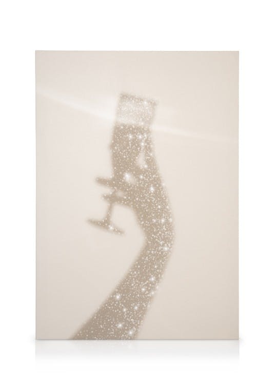 Canvas Schilderijen Glitter Champagne Canvas (30x40 cm - Fotolijst Zwart)
