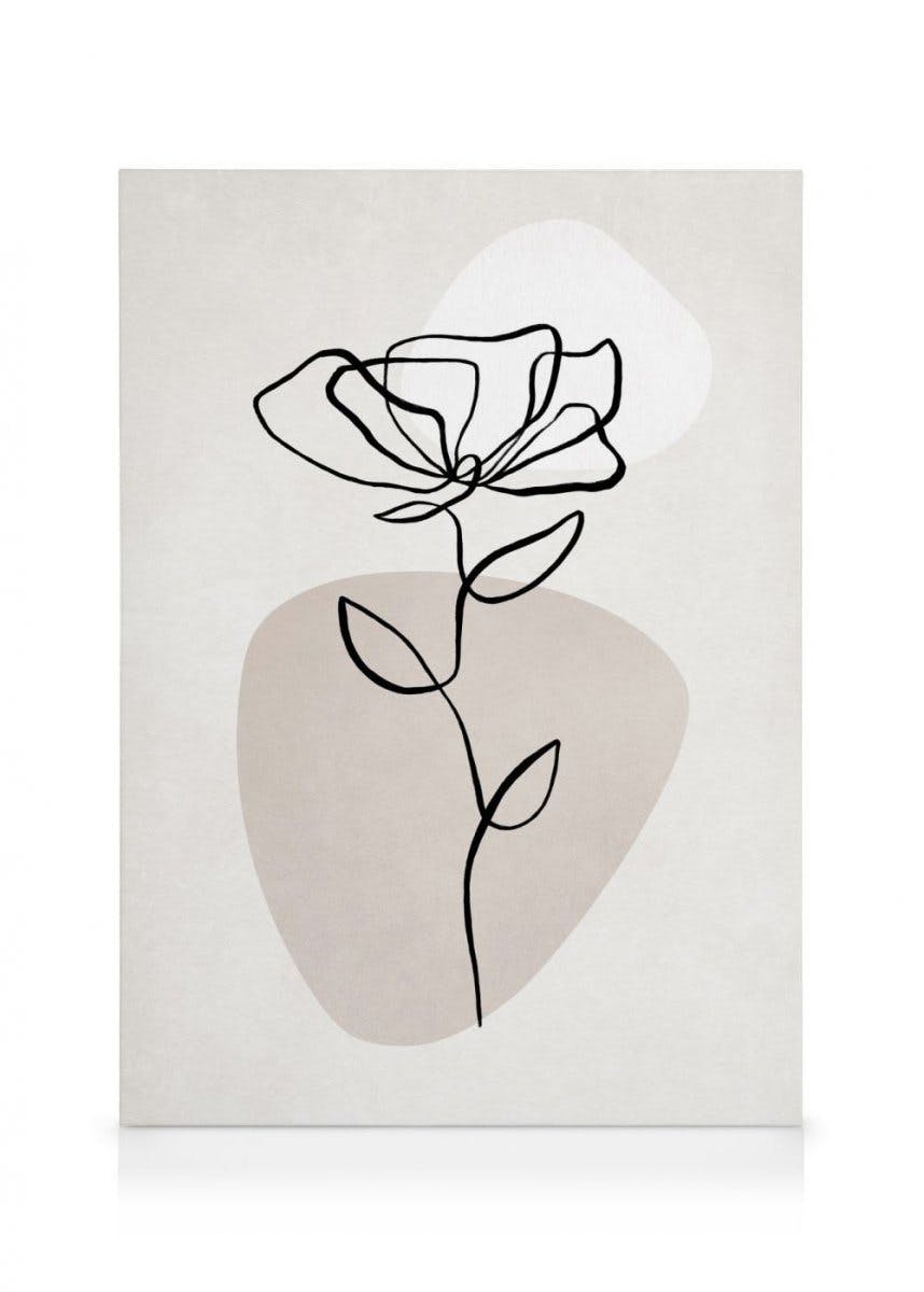 Canvas Prints Botanical Lines No1 Canvas print (50x70 cm - Black Frame)